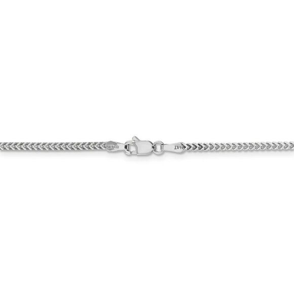 1.5mm, 14k White Gold, Solid Franco Chain Necklace, 24 Inch - Picture 4 of 8